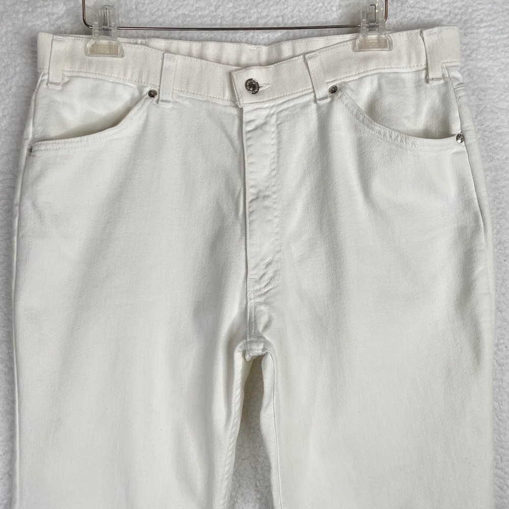 Vintage Levis Action Casuals Jeans Slacks White Straight Leg Pants 37x29